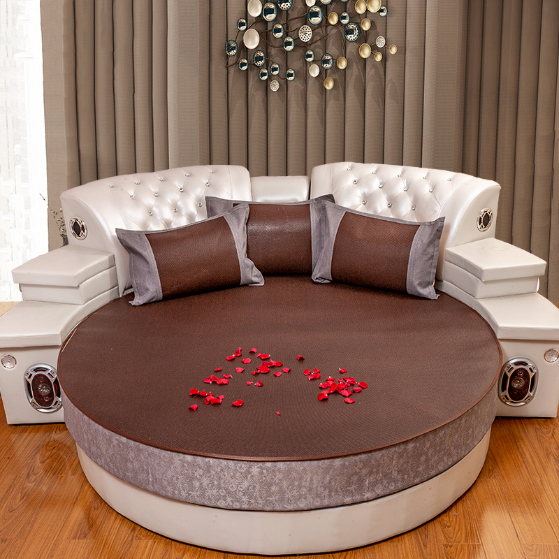 Custom-made cool mat double-sided folding rattan mat 2 meters to 3 meters thickened and enlarged round bed mat round cool mat round grass mat round rattan mat