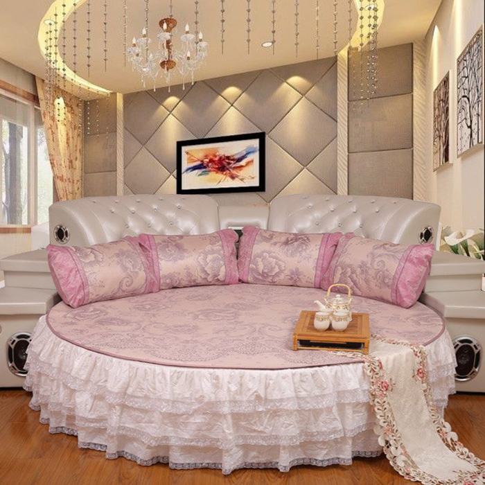 Omisha thickened round bed mat folding ice silk mat cool mat round two meters 2 meters 2 diameter round mat supports customization