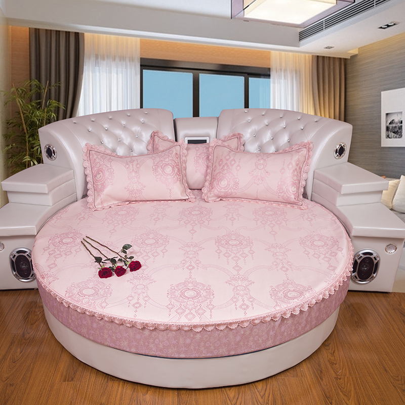 Omisha round bed, bed cover-type round mat, any custom round bed bedding, round ice silk air-conditioning mat, romantic and warm style