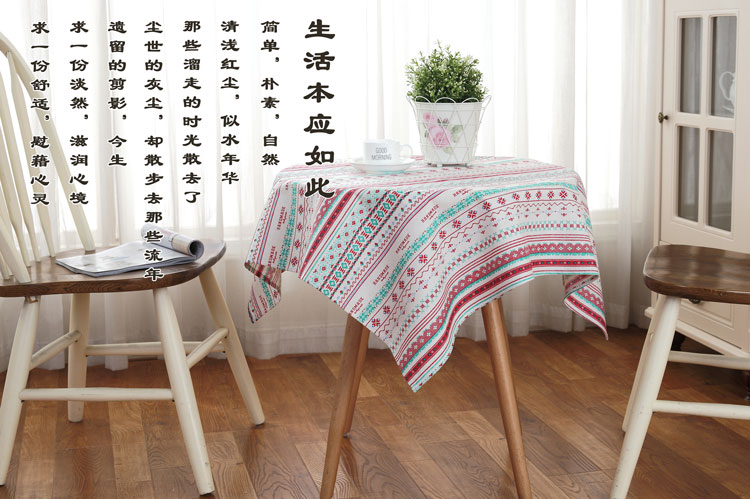 Khăn trải bàn tròn vải cotton tròn khăn trải bàn vải Bắc Âu IKEA phong cách cà phê khăn vải pad vuông hình chữ nhật khăn trải bàn khăn trải bàn trắng trơn