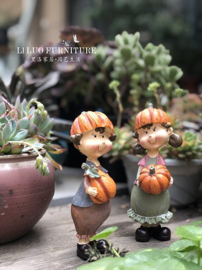 American Country Little Boy Girl Elf Garden Decoration Garden Home Farm Decoration Flower Stand Landscaping Gardening