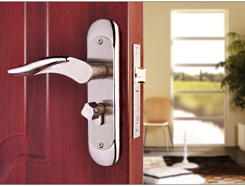 Wooden door lock indoor door lock handle lock bedroom door lock set press lock lock bathroom door lock