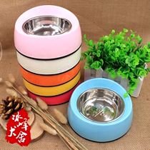 Hewp Super Pet Bowl non-slip stainless steel dog bowl water bowl double dog cat rice bowl anti-overflow slant Bowl