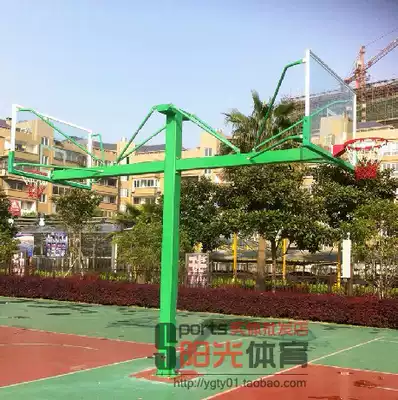 Factory direct sales Haiyan buried square tube two-way basketball rack school T-shaped fixed outdoor basketball rack