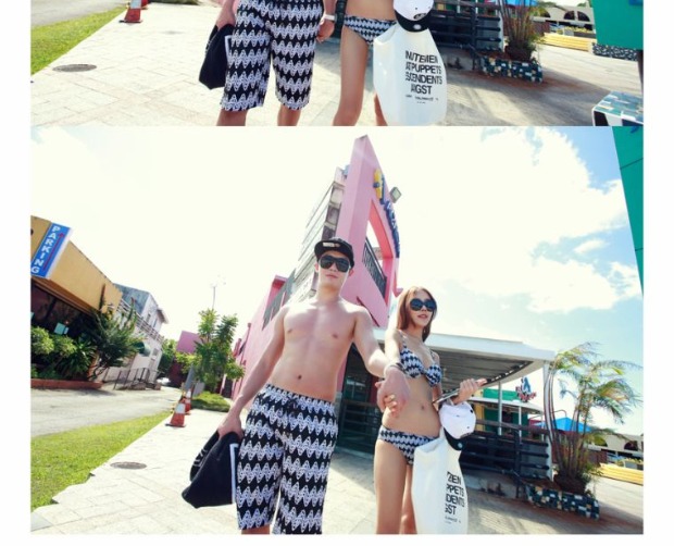 Bộ đồ thép mới của phụ nữ mặc bikini của Hàn Quốc đã tập hợp những chiếc áo ngực nhỏ của nữ võ sĩ áo tắm ba mảnh màu đen và trắng đồ đôi di biển	