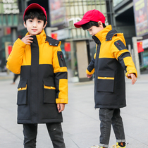  Childrens clothing 2019 new boys down jacket mid-length middle and large children 12-15 years old western style boy winter jacket 7