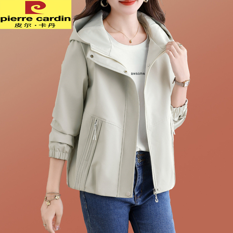 Pierre Cardin Short Women's Jacket Spring and Autumn 2026 New Loose Casual Trench Coat Age-Reducing Slimming Hooded Jacket Pierre Cardin Short Women's Jacket Spring and Autumn 2026 New Loose Casual Trench Coat Age-Reducing Slimming Hooded Jacket
