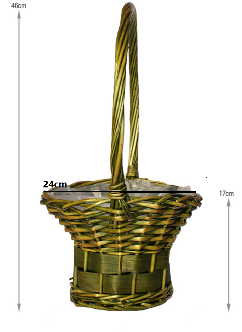 Factory direct sales Pastoral willow choreography dance props portable basket Fruit basket flowers wedding flower basket Rattan basket Home