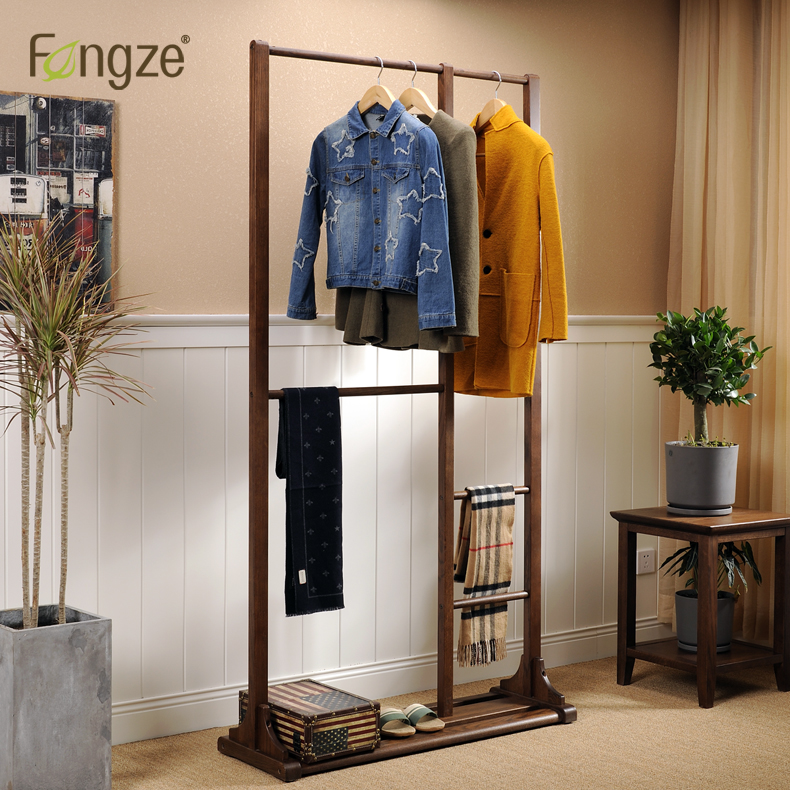fengze Nordic minimalist hanging clothes hanger solid wood floor clothes hat rack home Xuanguan bedroom clothes rack cs918