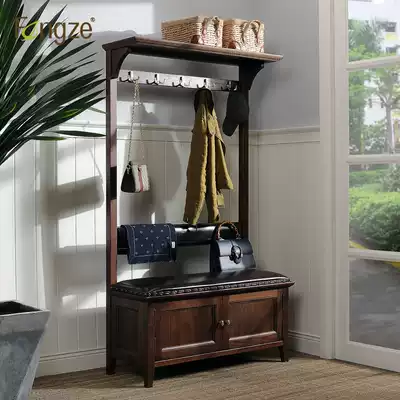 Fengze American simple shoe changing stool hanger integrated door home shoe cabinet solid wood porch shoes AS815