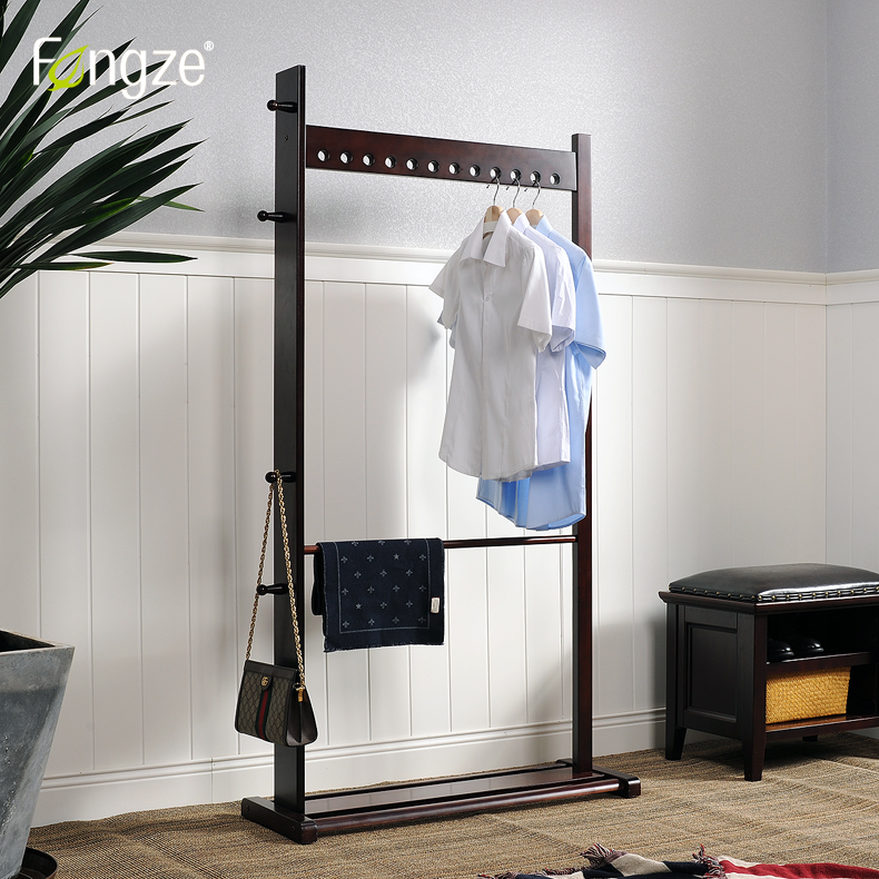 Fengze Simple modern solid wood coat rack floor hanger Bedroom creative indoor entrance hanger FZ-916
