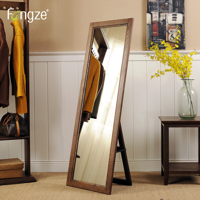 Fengze Solid Wood Simple All Body Mirror Flood Mirror All Body Mirror Bedroom American Household Full Body Mirror AS928