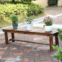 Anticorrosive wood stool courtyard living room balcony flower stand for shoes stool carbonized anti-corrosion park bench bench bench