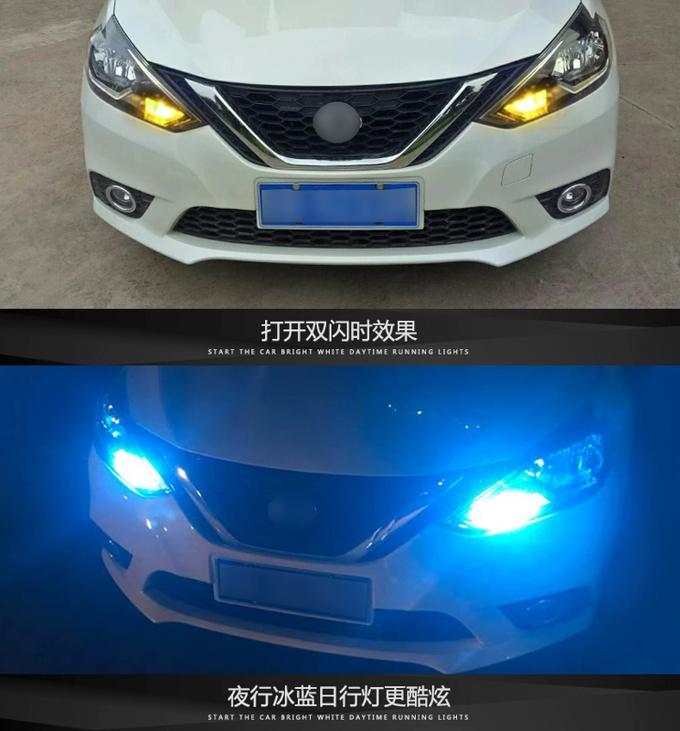 bóng đèn xi nhan xe máy vision Thích hợp cho 12-21 Nissan New Sylphy sửa đổi đèn LED ba màu tích hợp đèn báo rẽ ban ngày và đèn rộng giá đèn xi nhan winner x giá đèn xi nhan winner x