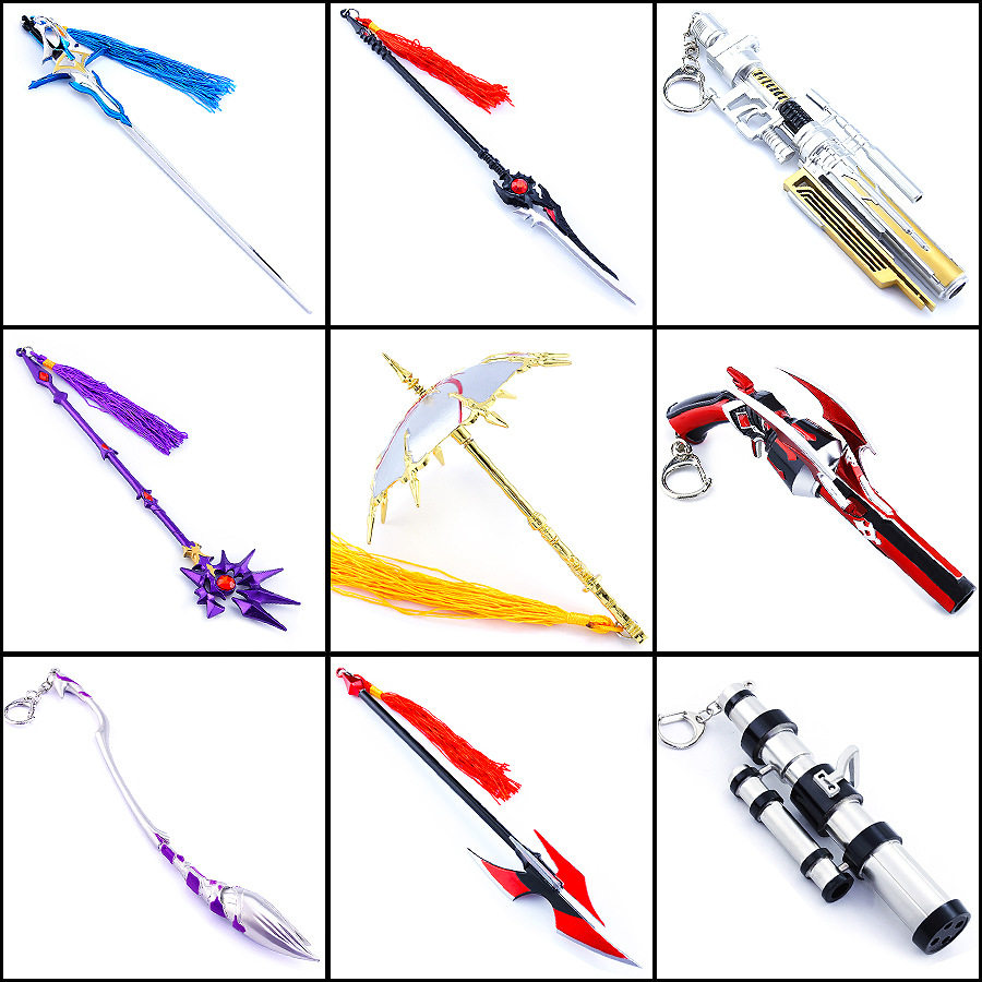 Full-time master around one leaf autumn leaf Xiu Jun Mo laughs thousand machine umbrella Mu orange alloy weapon model toy pendant