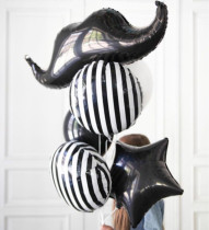 Black beard balloon black and white striped balloon childrens birthday party decoration arrangement photo photography props Outdoor
