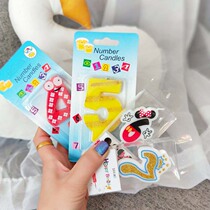 Digital candle cartoon frog child baby birthday color party decoration cute cake creative letter