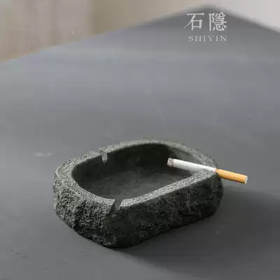 Shi Yin pure handmade blue stone ashtray tea ceremony accessories personalized gifts creative home Stone craft decoration