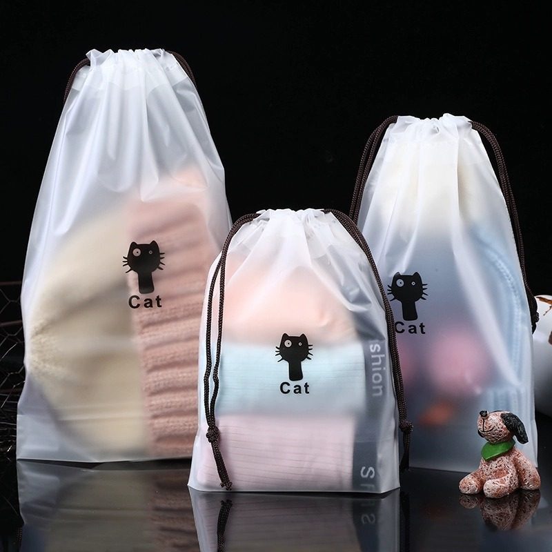 Travel Storage Bag Drawstring Pouch Portable Clothing Underwear Dustproof Bag Cartoon Shoe Waterproof Packing Bag