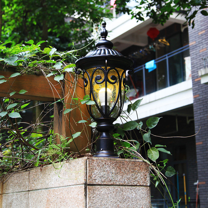 European-style wall pillar lamp Outdoor waterproof door post Wall lamp Outdoor villa garden garden gate pillar lamp