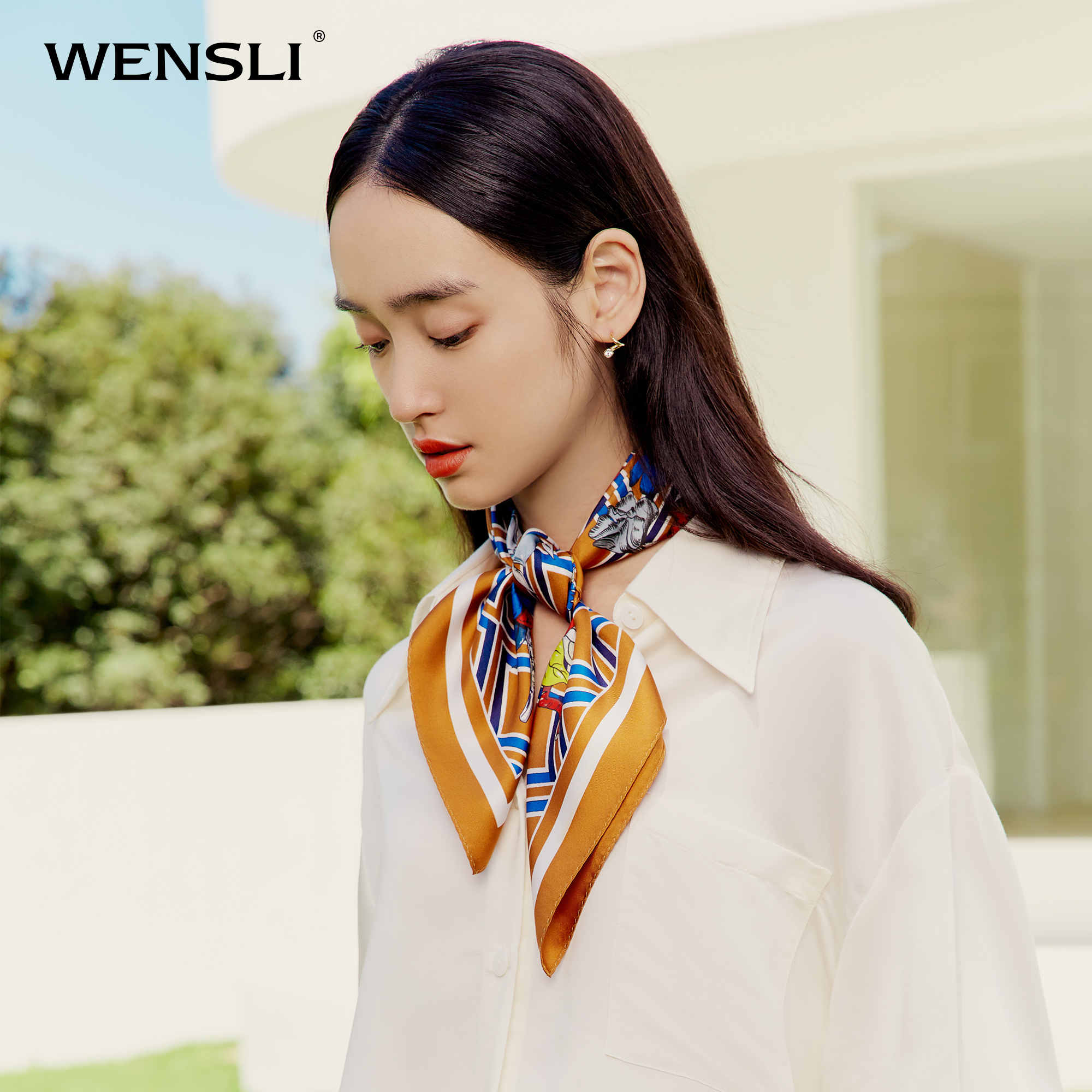 Masterpiece 2022 new 100% mulberry silk real silk scarlet women's fashion 100 hitch double face printed with square towel