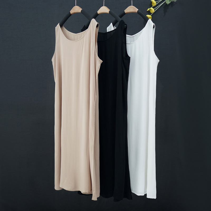 Summer Artistic Simple Cotton Silk Tank Top Dress for Women, Sleeveless Outerwear, Camisole Base Dress, Thin Inner Layer, Loose and Skin-Friendly Summer Artistic Simple Cotton Silk Tank Top Dress for Women, Sleeveless Outerwear, Camisole Base Dress, Thin Inner Layer, Loose and Skin-Friendly