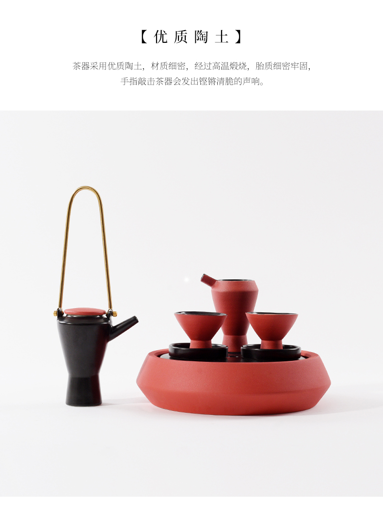 New Chinese style tea house home furnishing articles contracted hotel villa soft outfit ceramic tea set tea table suit household decoration