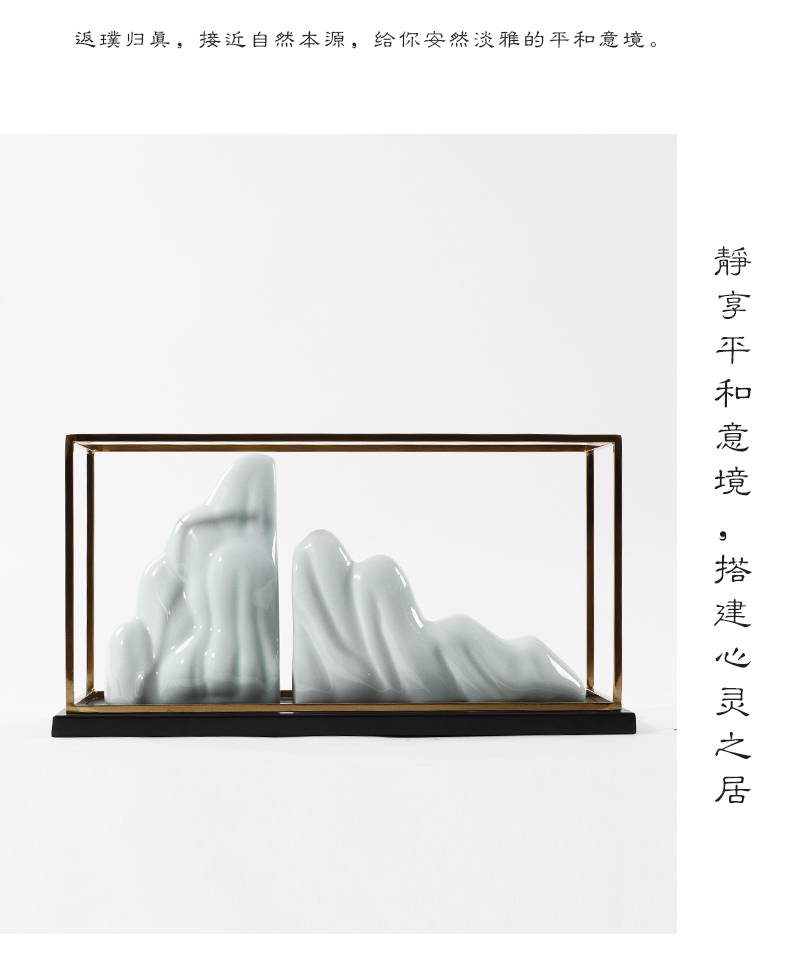 Modern new Chinese style soft white ceramic sample room study abstract home furnishing articles rockery stone decorations