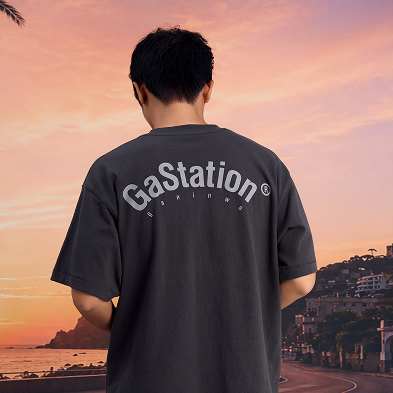 Gastation Pocket Print T-Shirt, Fifth Anniversary Special Edition Logo Print, Simple Pure Cotton Heavyweight 250g Gastation Pocket Print T-Shirt, Fifth Anniversary Special Edition Logo Print, Simple Pure Cotton Heavyweight 250g
