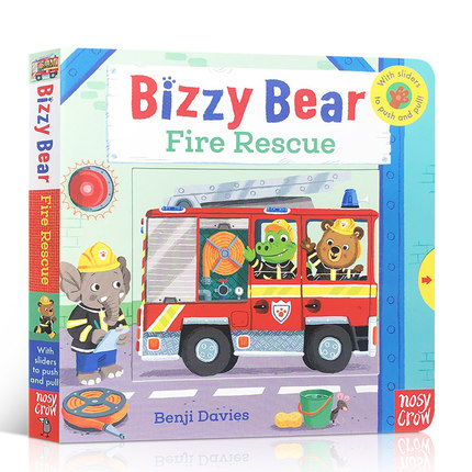 【送音频】英文原版绘本 Bizzy Bear: Fire Rescue! 纸板活动操作童书小熊很忙系列机关翻翻推拉书启蒙儿童阅读学习英语图画书