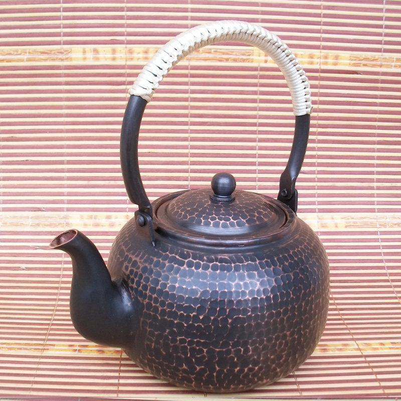 Handmade copper pot copper teapot bronze pot black crystal stove burnt kettle thickened handmade copper kettle pure copper tea art pot