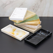 Nordic marble texture tray jewelry ornaments Household storage decorative display plate Light luxury West Point jewelry plate