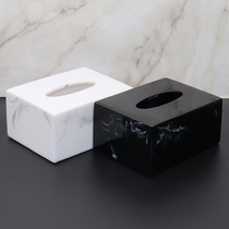 Hotel bathroom tissue box pumping paper box Napkin box ins Living room simple coffee table Marble grain storage box Nordic