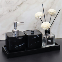 Nordic bathroom wash set Model room bathroom ornaments Bathroom accessories Cotton swab box Hand sanitizer bottle set