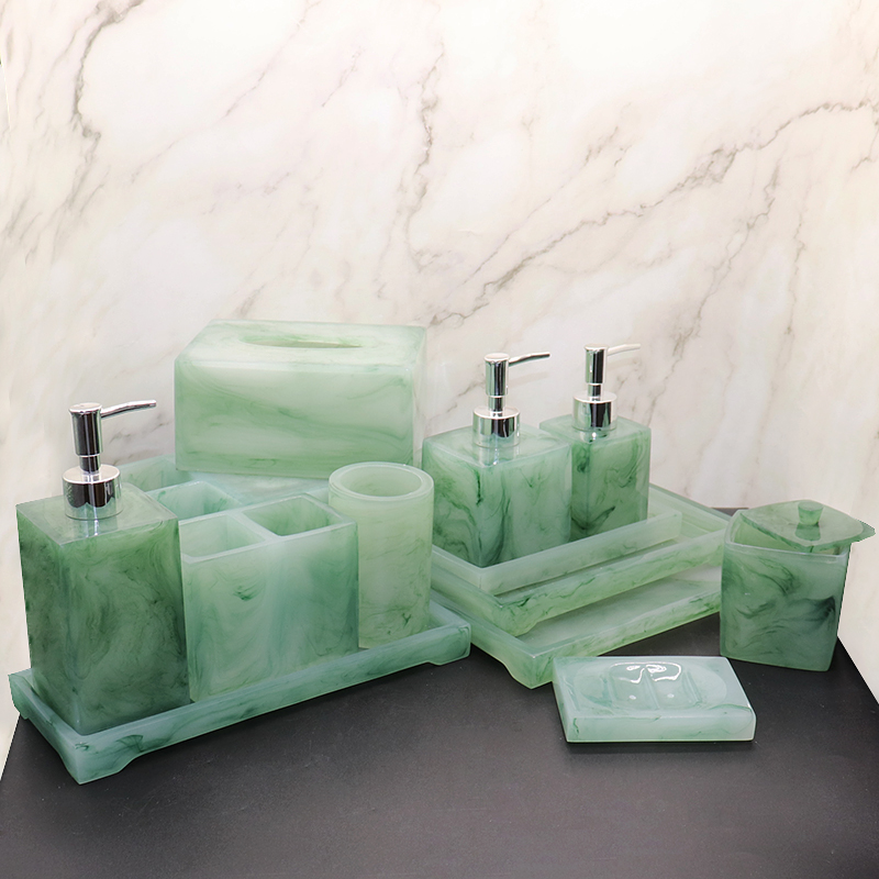 Light luxury emerald green hand liquid bottle Nordic sample room suite bathroom pallet bathroom lotion pressed bottle