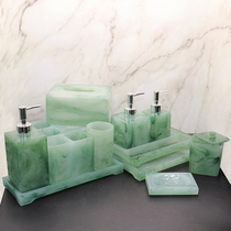 Light luxury emerald green hand sanitizer bottle Nordic model room set Toilet tray Shower gel lotion pressing bottle