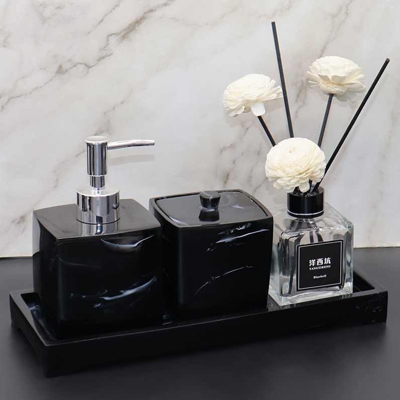 Nordic Bathroom Wash Suit-Like board room Bathroom Pendulum dressing room Ornament Cotton Stick Box Handwashing Liquid Bottle Subkit