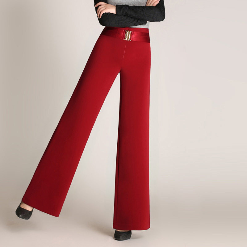 Female Latin Dance Pants High Waist Straight Drum Long Pants Square Dancing Pants Big Yard national Label Morden ballroom Dance Broadlegged Pants-Taobao