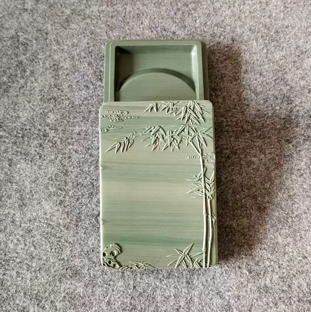 天然鬆花石硯手工雕刻大清國寶風格文房用品原石鬆花硯臺