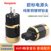 Xangsane fever HIFI pure copper high-end carbon fiber rhodium-plated platinum audio with European standard power plug tail