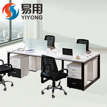 Guangzhou office furniture staff desk combination staff table simple modern screen 4 people office desks and chairs