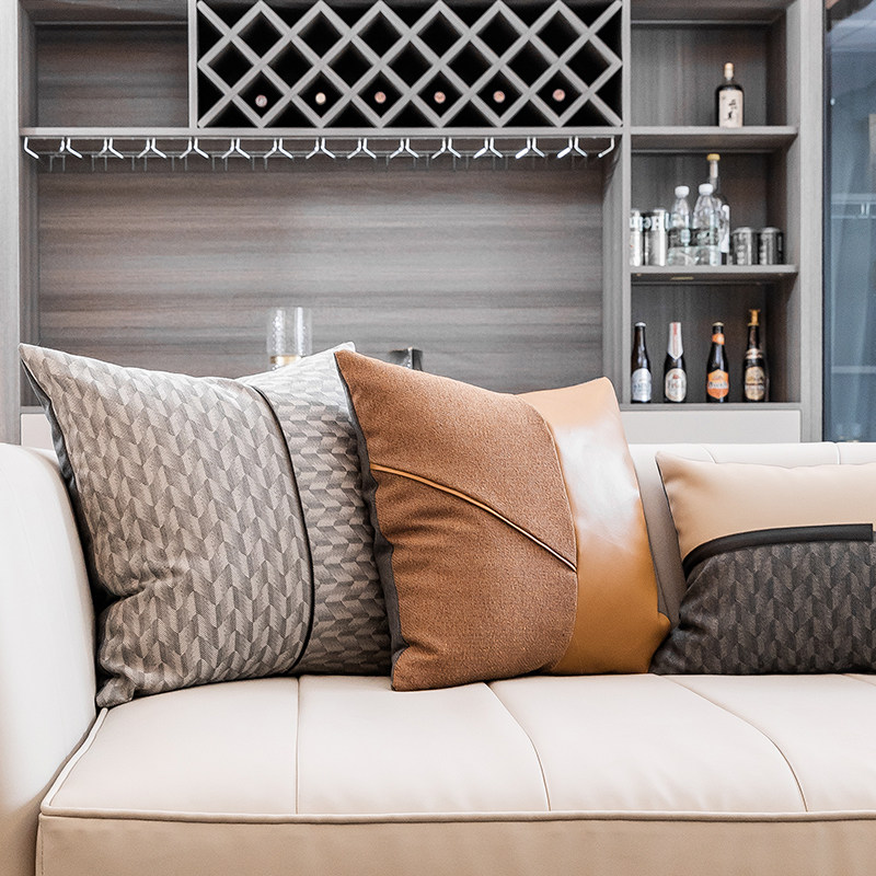 Modern light luxury pillow waist pillow living room sofa waist double-sided three-dimensional splicing cushion high-end household pillow