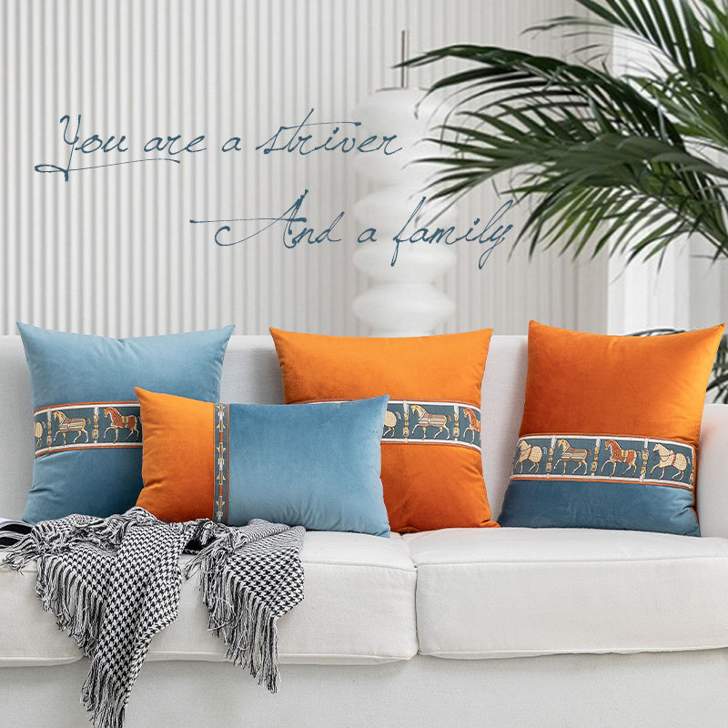 Thickened Velvet sofa Living room Pillow Bed headback cushions Car leaning on pillows Office waist leans on hold pillow cover without core-Taobao