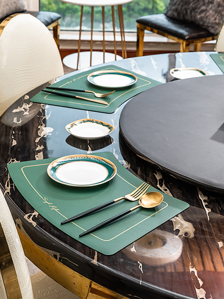 Nordic leather western food mat waterproof and oil-proof home light luxury American table mat anti-scalding heat insulation pad plate mat bowl mat