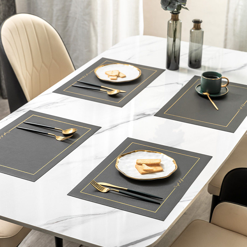 Leather western food mat waterproof and oil-proof Nordic style anti-scalding heat insulation mat American light luxury dining table non-slip mat