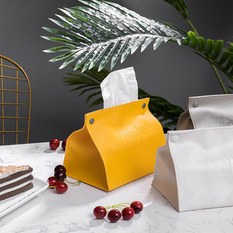 Nordic leather paper towel bag drawston box original net red car paper towel cover living room home bedside tissue storage box