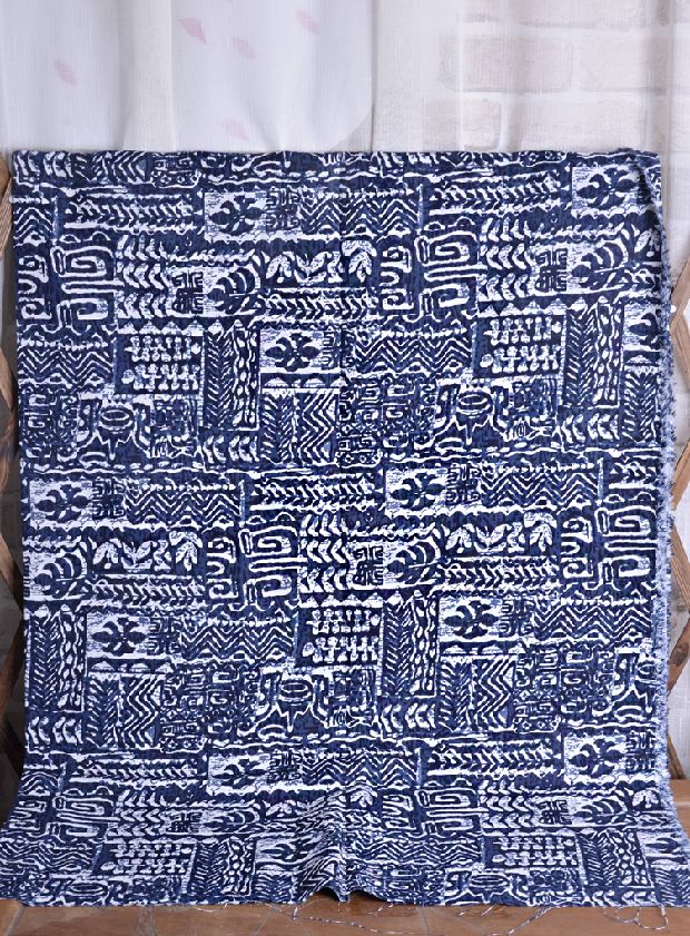 Ink Tóm tắt Màu xanh trắng Hoa In Vải Cotton Vải bố Vải lanh Tự làm Vải Hanfu Vải - Vải vải tự làm vải dạ ép