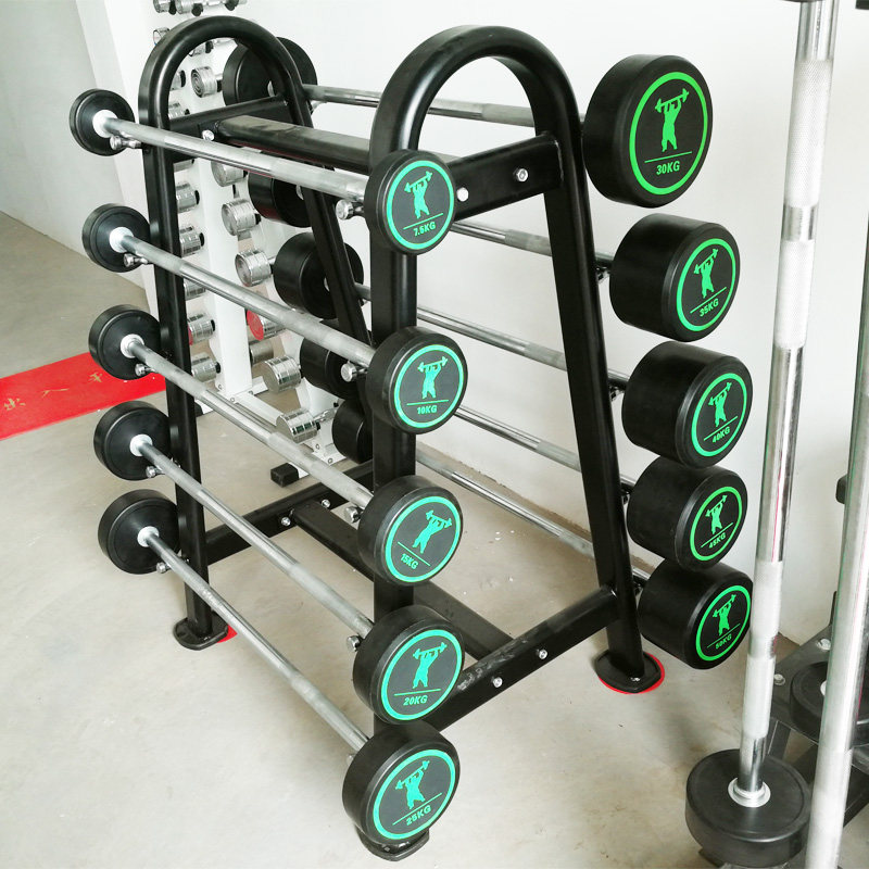 Barbell gym Commercial straight rod crank Rubber coated small barbell jump exercise Fixed barbell bar Barbell sheet Barbell shelf