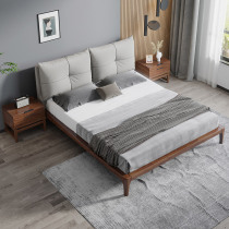 Walnut wood bed 1 8 meters bei ou gentry master bedroom with double bed economical 1 5M ruan bao chuang Japanese style furniture