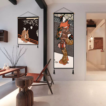 Day-style fabric hanging painting Japanese ladies figure bedroom Book room Hanging Blanket Sofa Background Wall Decoration Painting Residence Wine House Decoration